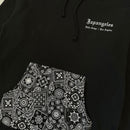 Paisley Pouch Hoodie in Black