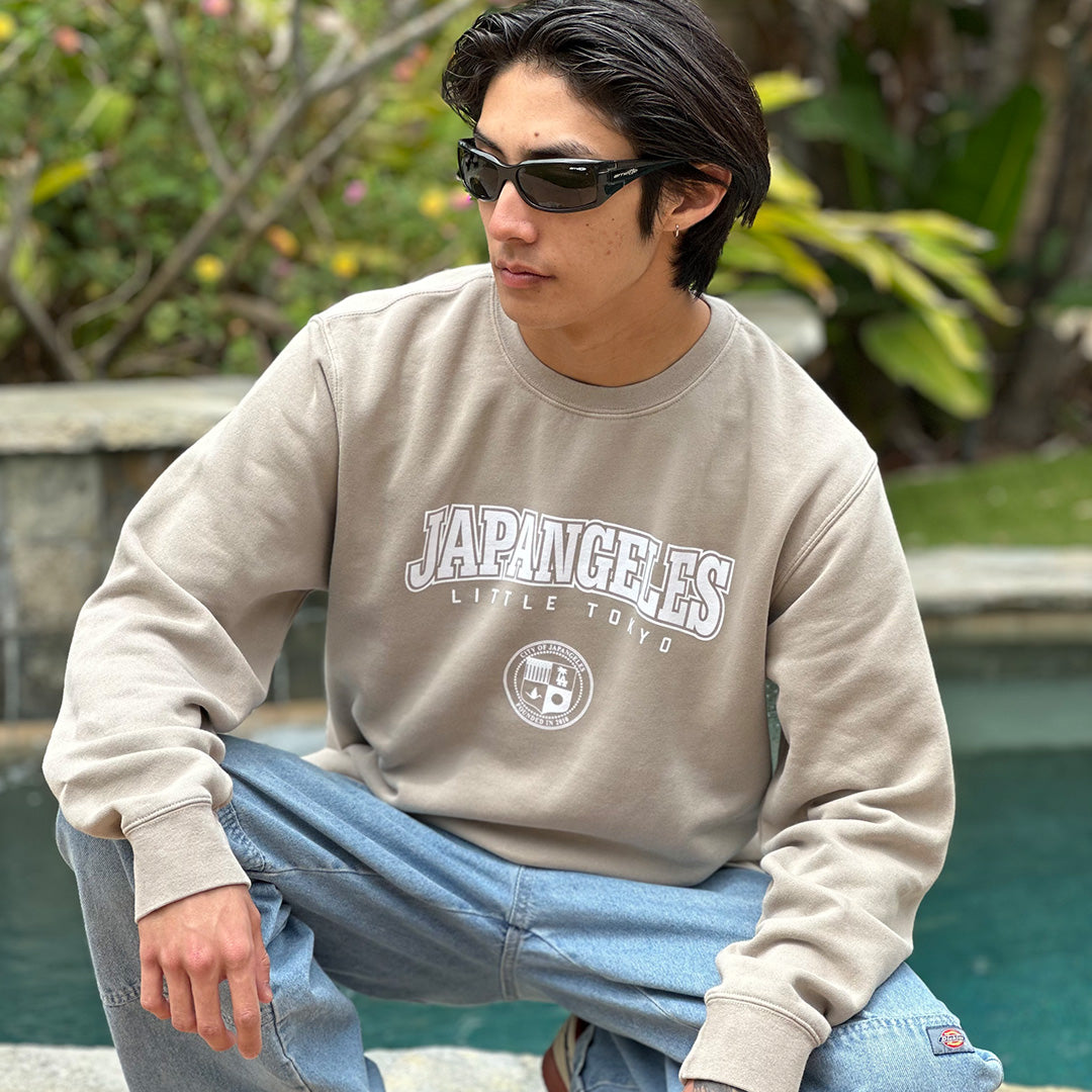 City of Japangeles Crewneck in Cement