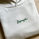 Mini OG Logo Embroidered Premium Hoodie in Ivory