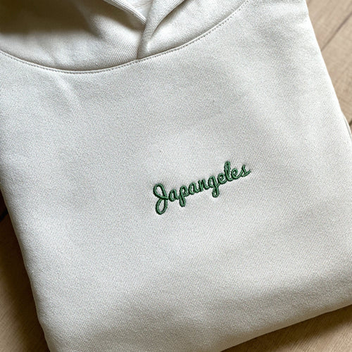 Mini OG Logo Embroidered Premium Hoodie in Ivory
