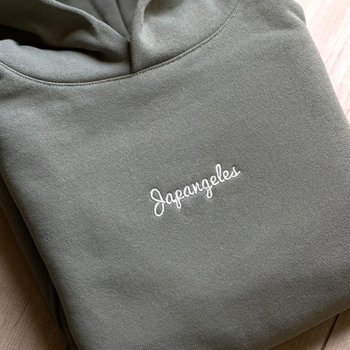 Mini OG Logo Embroidered Premium Hoodie in Olive