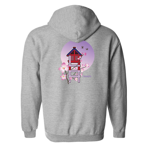 Yagura Nights Zip Hoodie in Grey