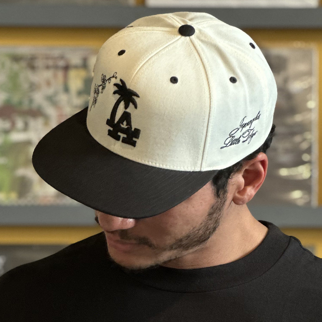 LA Palm Sakura Snapback in Off-white + Black