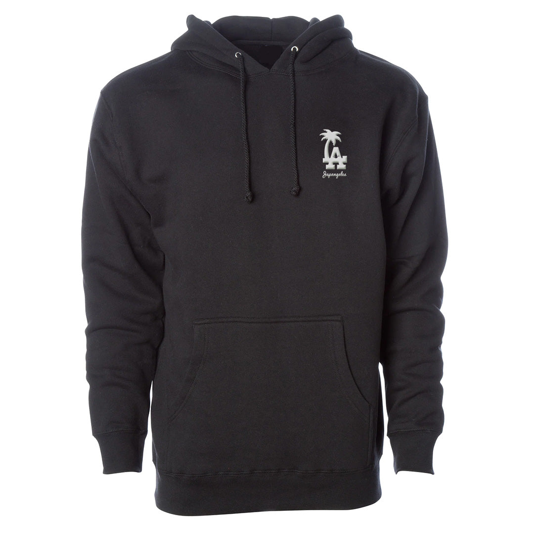 Embroidered LA Palm Hoodie in Black