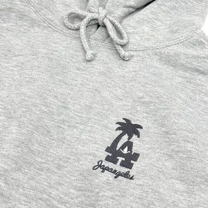 Embroidered LA Palm Hoodie in Heather Grey