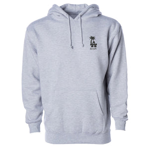 Embroidered LA Palm Hoodie in Heather Grey