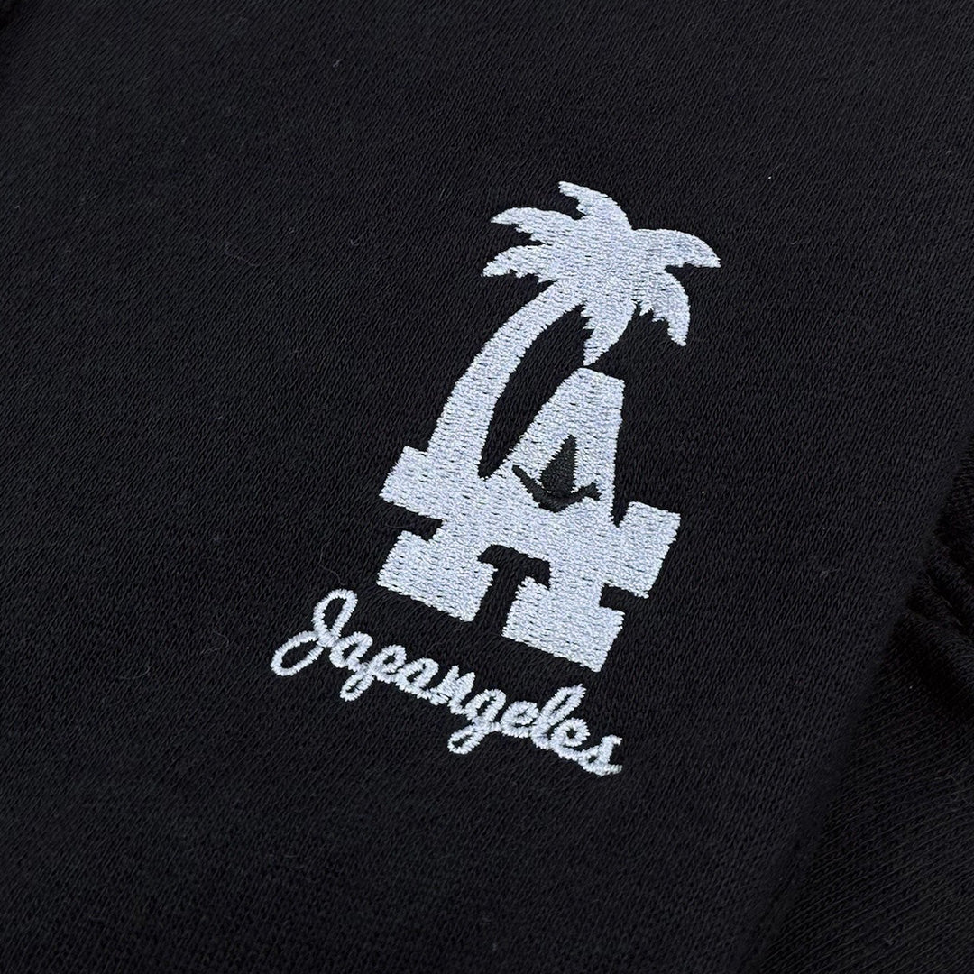 Embroidered LA Palm Hoodie in Black