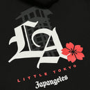 LA Sakura Drop Shoulder Hoodie in Black