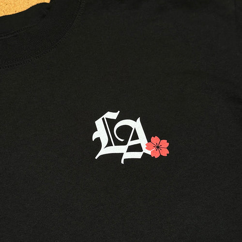 LA Sakura Heavyweight Tee in Black