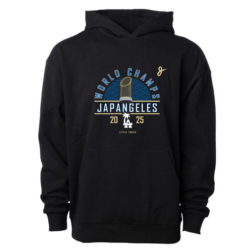 Back To Back Champs Drop Shoulder Hoodie in Black