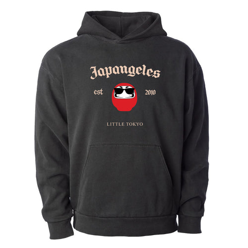 Shady Daruma Originals Drop Shoulder Hoodie in Black