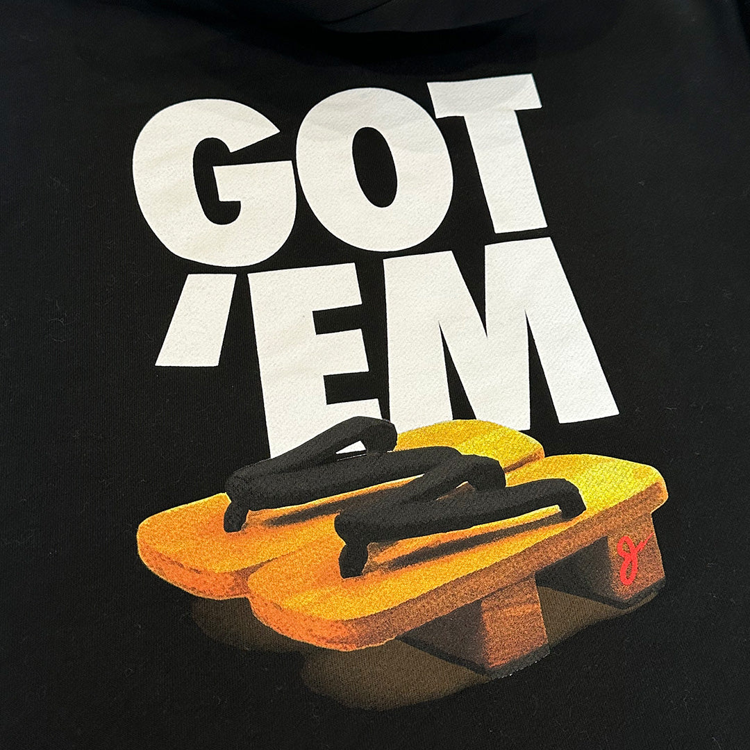 Got 'Em Drop Shoulder Hoodie in Black