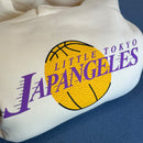 Purple & Gold V2 Drop Shoulder Hoodie in Bone