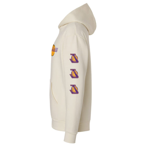 Purple & Gold V2 Drop Shoulder Hoodie in Bone