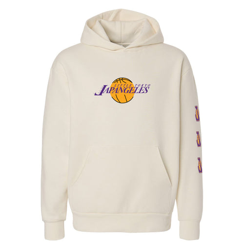 Purple & Gold V2 Drop Shoulder Hoodie in Bone