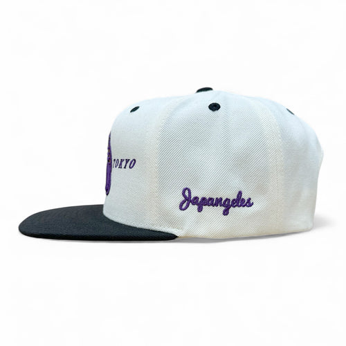 Purple & Gold V2 Snapback in Cream/Black