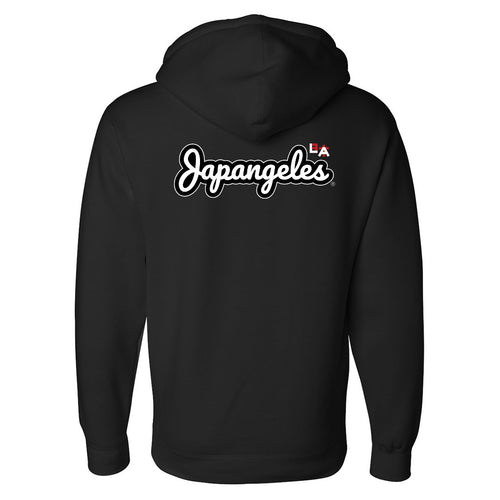 Nihon LA Puff Script Drop Shoulder Hoodie in Red/White