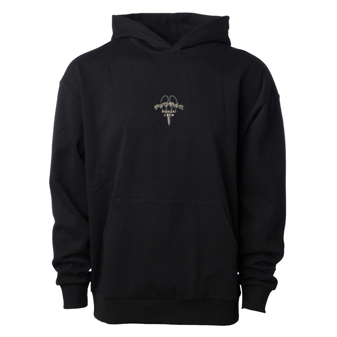 Bonsai Crew Drop Shoulder Hoodie in Black – Japangeles Bonsai Crew Drop Shoulder Hoodie in Black – Japangeles