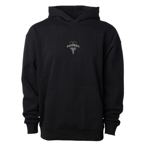 Bonsai Crew Drop Shoulder Hoodie in Black