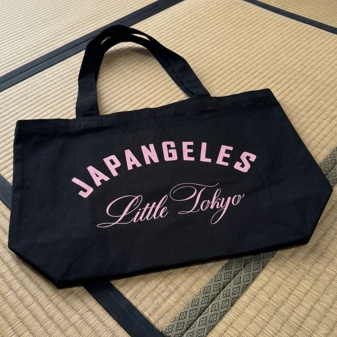 Fundamentals Oversized Canvas Tote Bag in Black/Pink