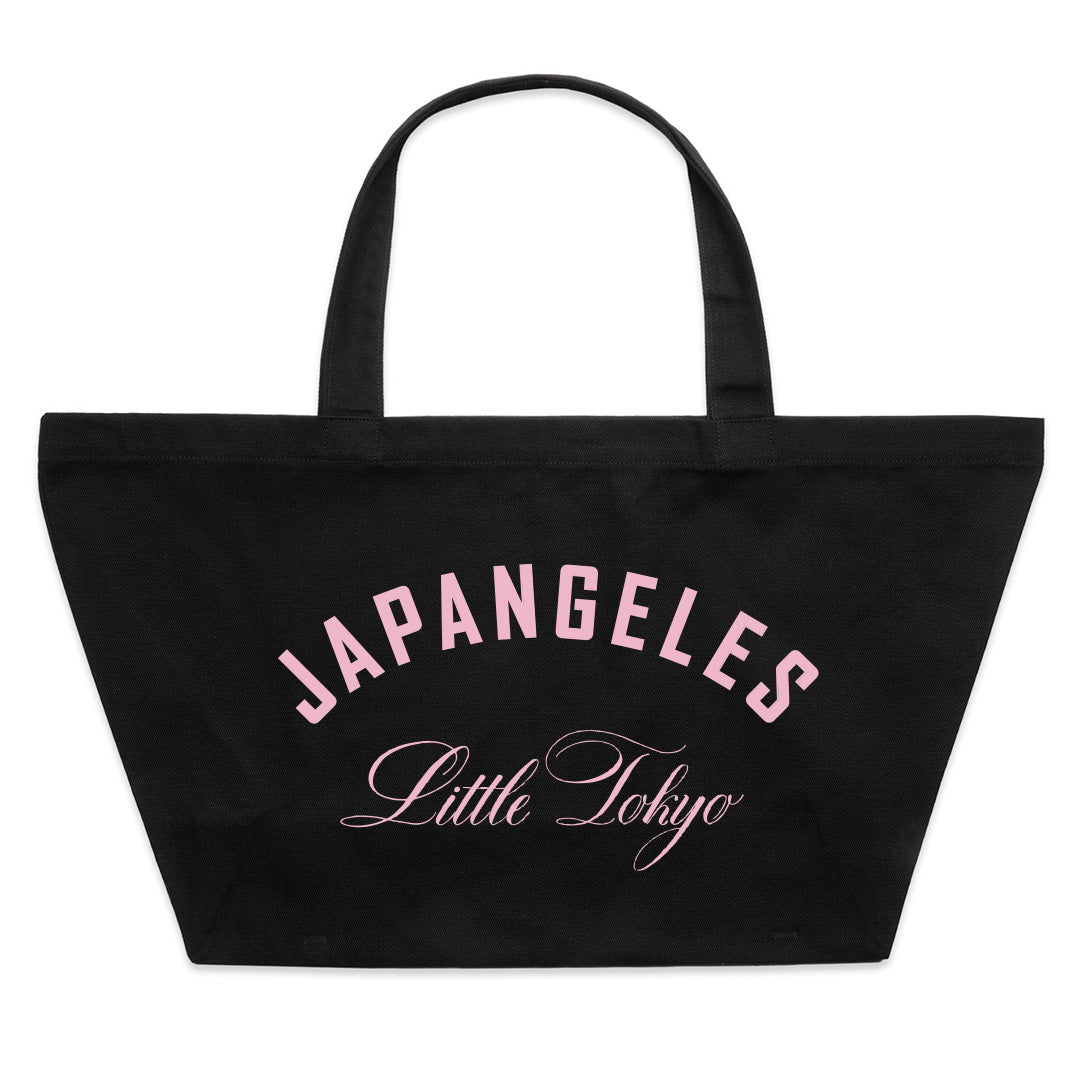 Fundamentals Oversized Canvas Tote Bag in Black/Pink