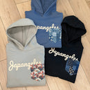 Pocket Script Drop Shoulder Hoodie in Black