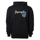 Pocket Script Drop Shoulder Hoodie in Black