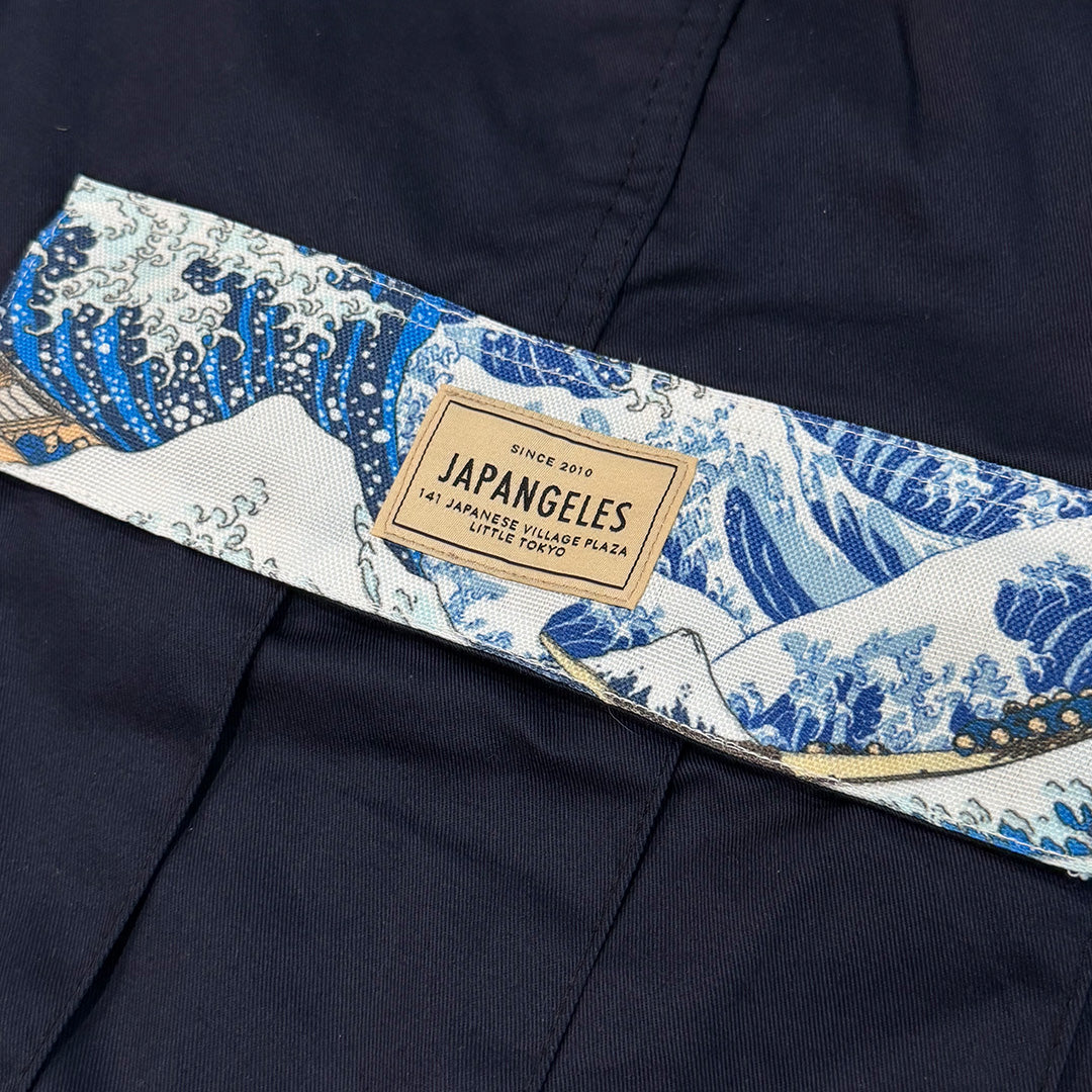 *Limited Edition* Great Wave Fabric Cargo Pants in Navy