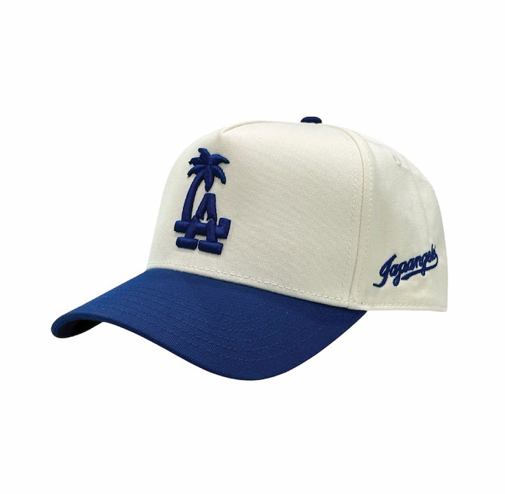 LA Palm Snapback in Cream/Blue