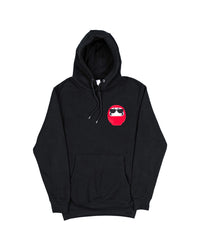 Embroidered Daruma Hoodie in Black