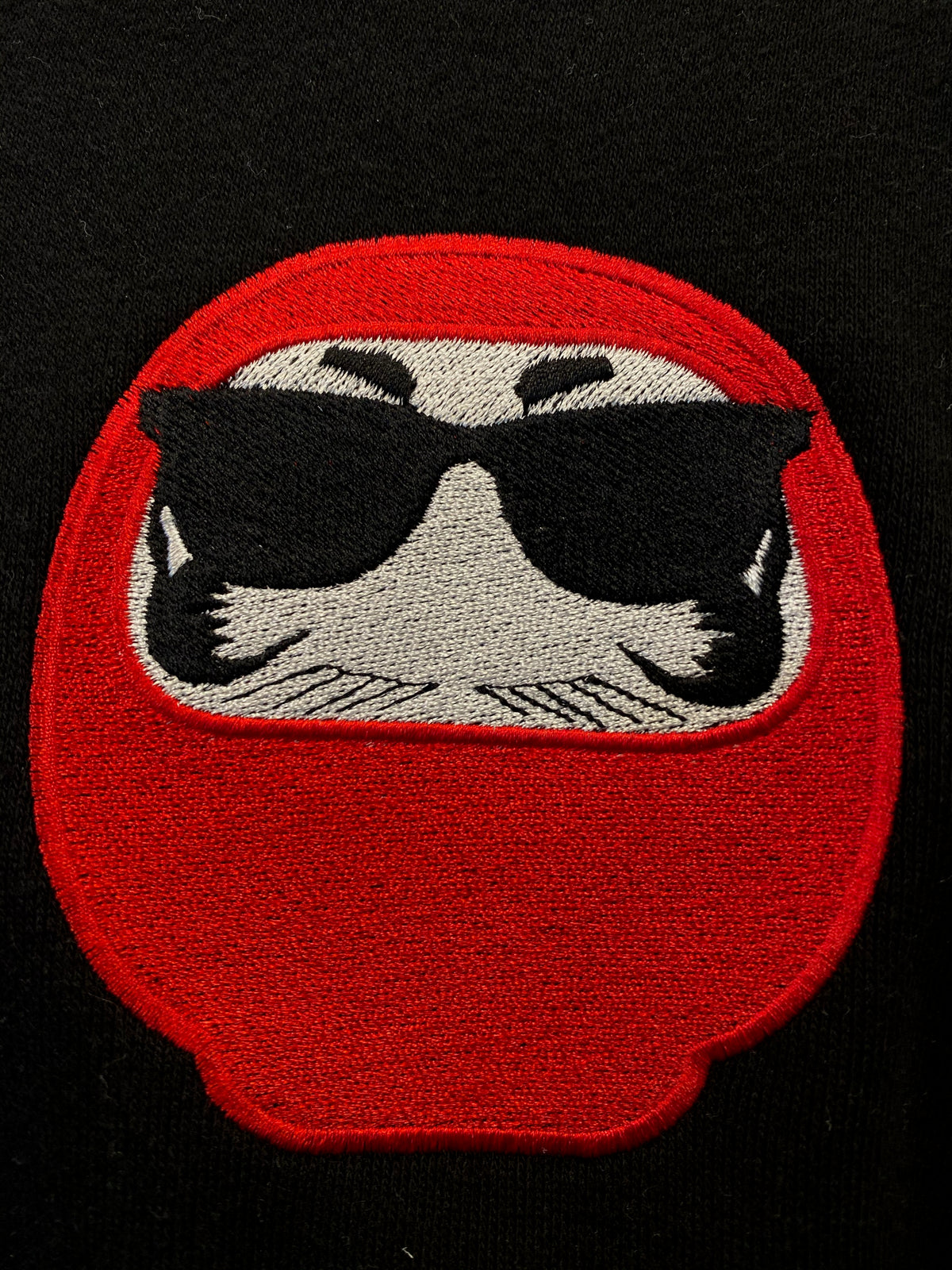 Embroidered Daruma Hoodie in Black