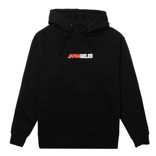 Two Toned Hoodie in Black with White/Red