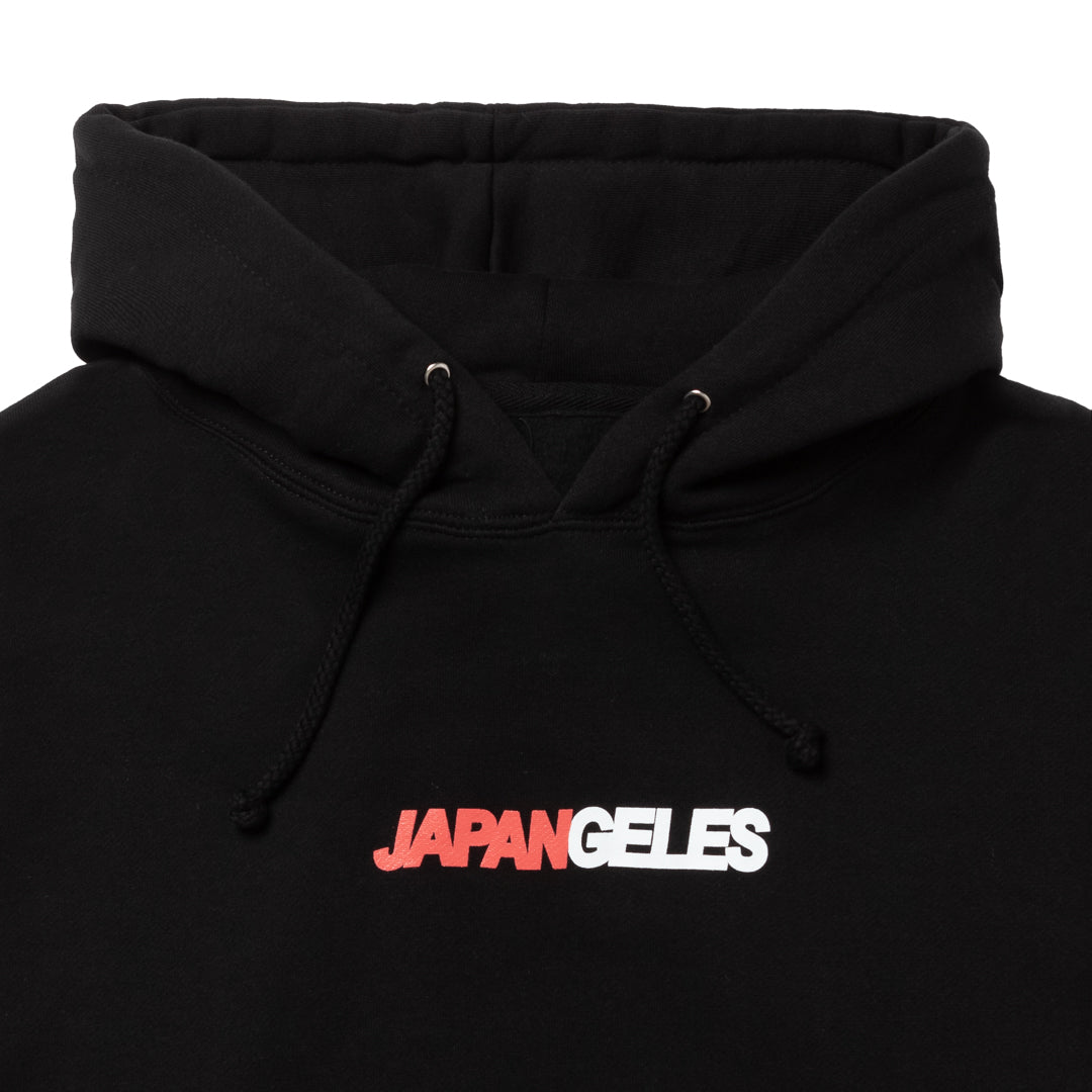 Two Toned Hoodie in Black with White/Red