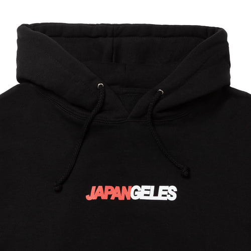 Two Toned Hoodie in Black with White/Red