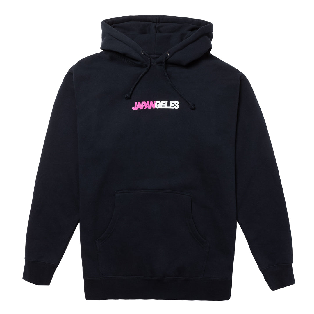 Two Toned Hoodie in Navy with White/Pink