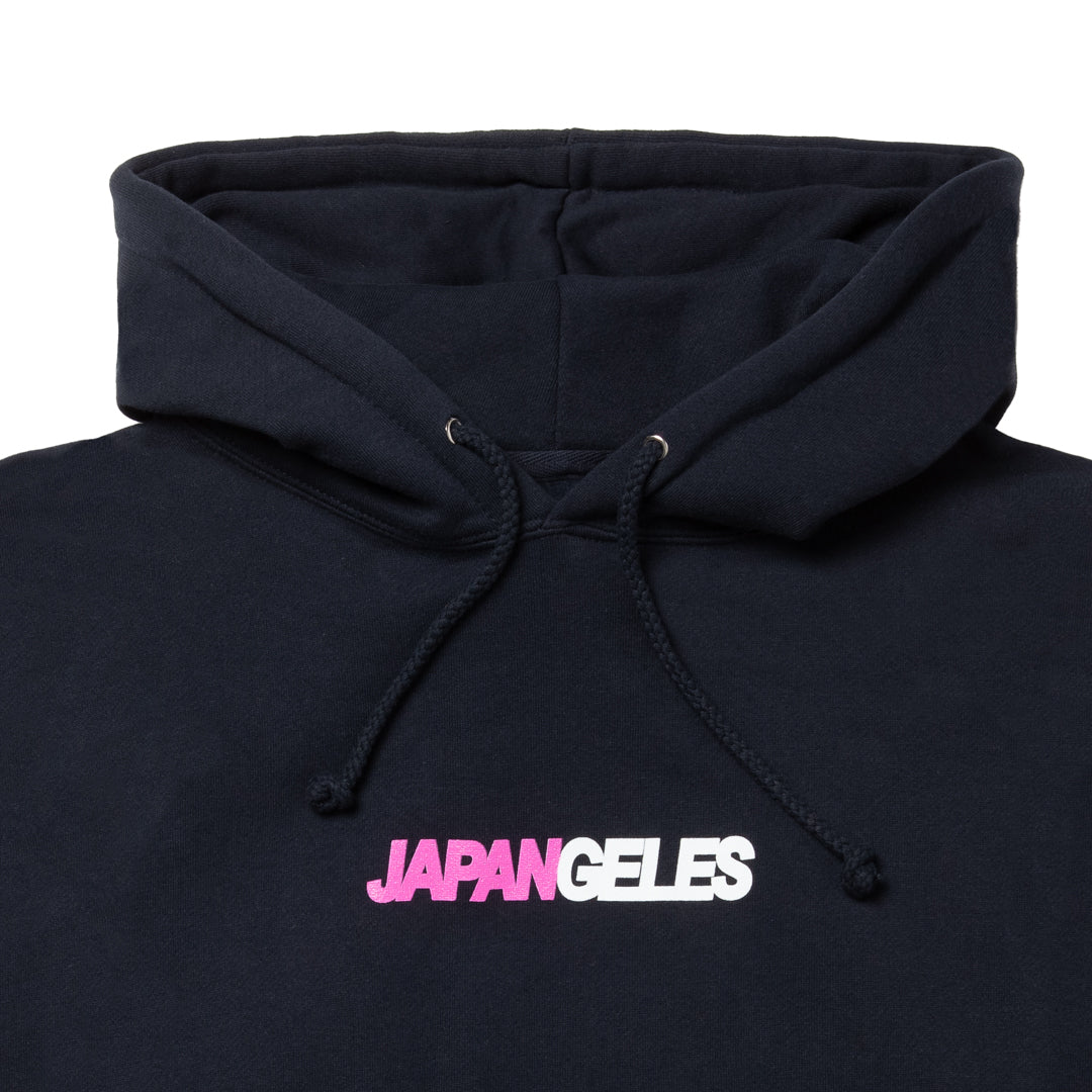 Two Toned Hoodie in Navy with White/Pink