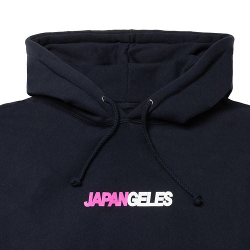 Two Toned Hoodie in Navy with White/Pink