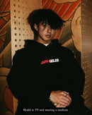 Two Toned Hoodie in Black with White/Red